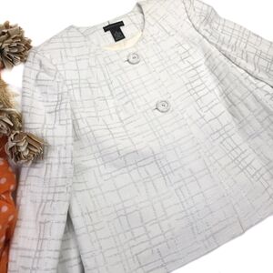 Madison Studio White Silver Blazer Jacket Sz 12